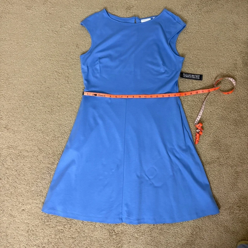 New York & Company Vibrant Blue Skater Dress - Size: Large - NWT - Picture 7 of 8